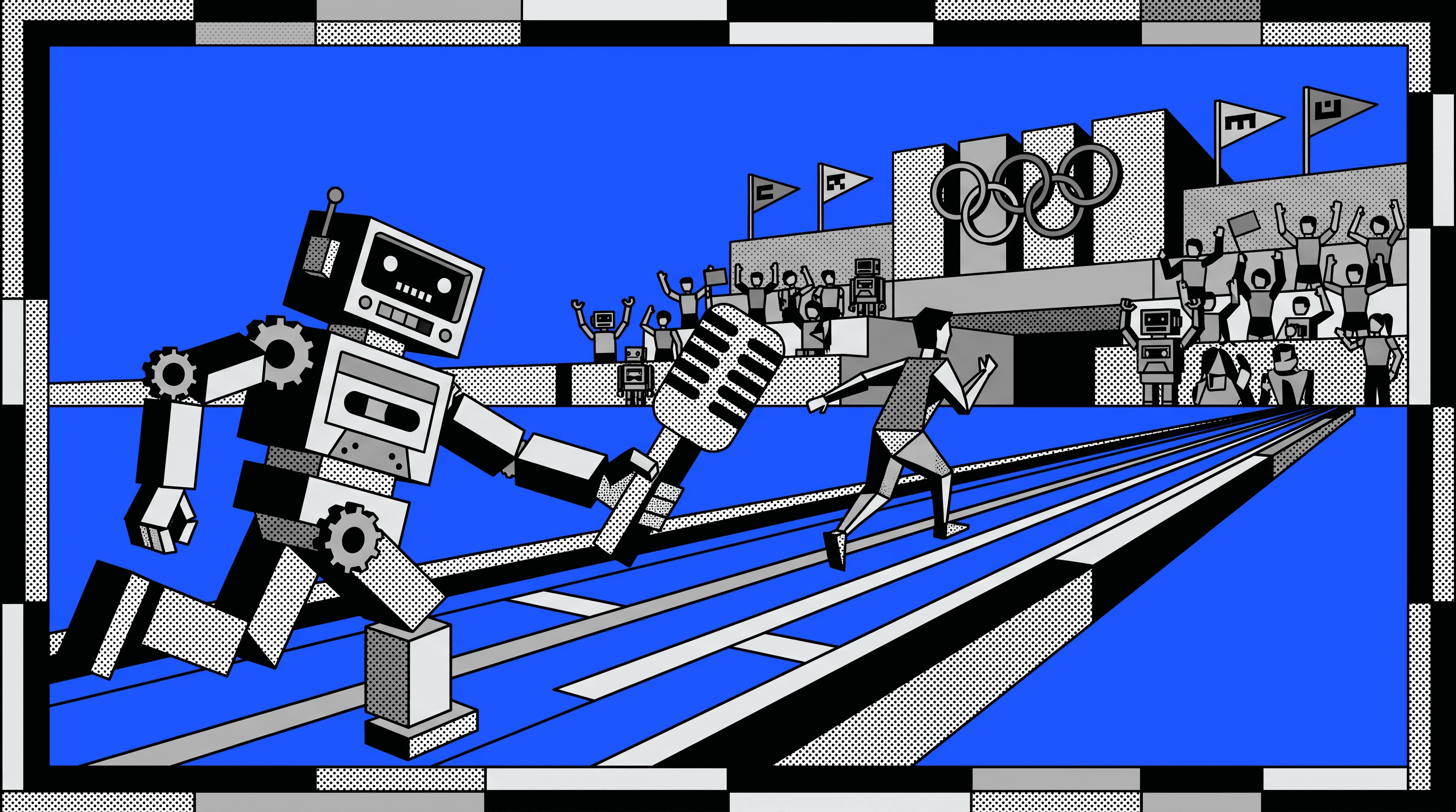 AI agent handing off a customer conversation to a human agent in a hybrid AI call center metaphor