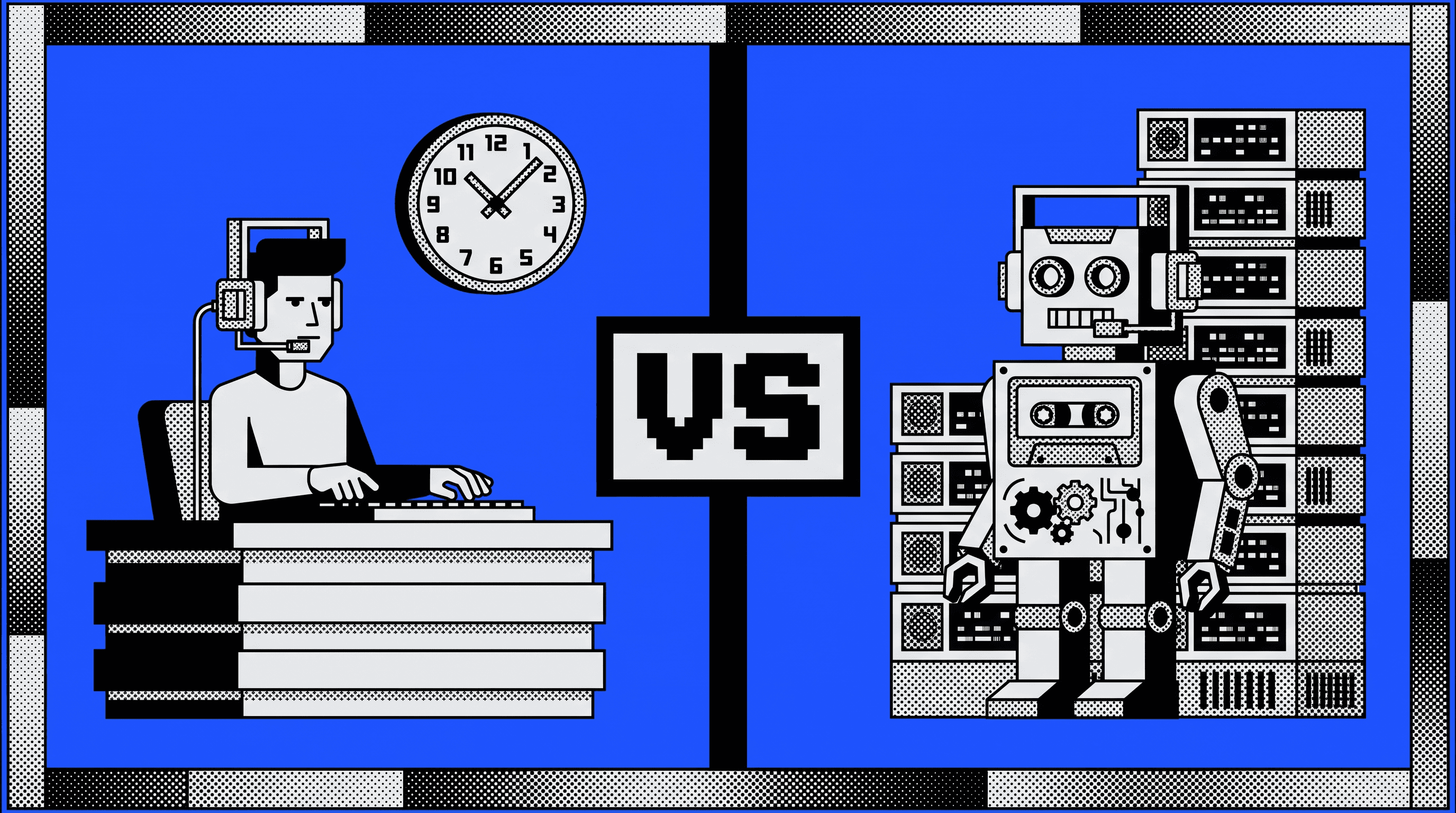 Agent vocal IA vs Centre d'appel humain Agent vocal IA vs Centre d'appel humain